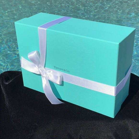 Tiffany Coffee Cups in Bone China, Set of two New In Box - Picture 12 of 13